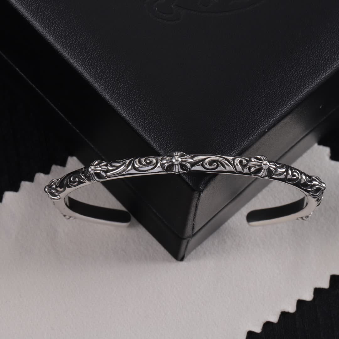 Chrome Hearts Silver Filigree Cuff Bracelet
